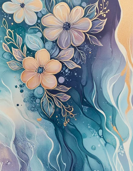 novuschroma86 style swirls and florals <lora:novuschroma86 style_blue:1>
