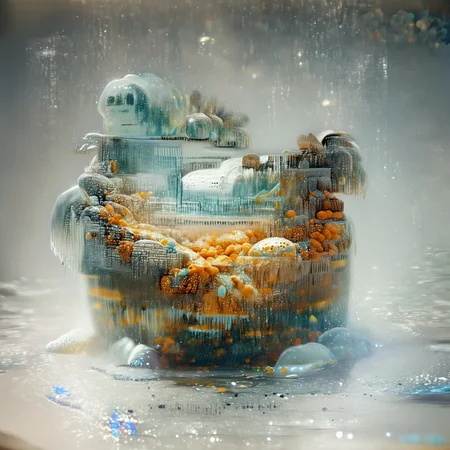 foodphoto, a bowl of fruit made out of slime, fruit in a bowl, fruit made of slime, fruit still life, bowl made of slime, table made of slime,
natural light, no bright spots,
((translucent slime)), ((transparent slime)), made of water, (bioluminescent slime), sl1m3, slime, slime-morph, ais-blmn, saturated colors, no creatures, no humans, no monsters, no pokemon, scenery only, scenery, ral-lava, watce