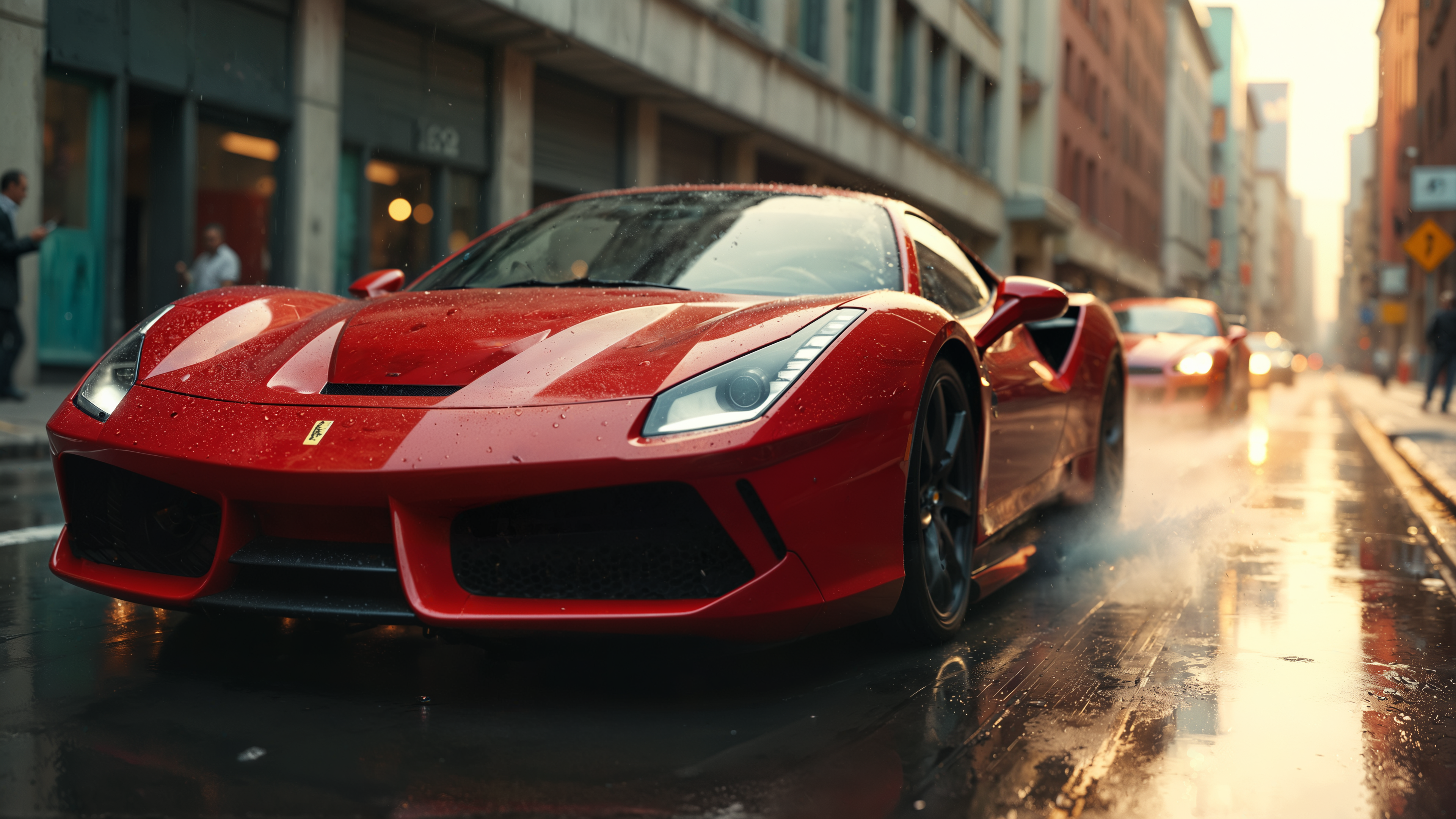 style by andre kohn, best quality, bokeh The Once and Future King photo, realistic shadows, red-supercar drifting Depressing wet street, magic atmosphere angle closeup, arthouse, inspired by 2 Fast 2 Furious many details, Dusty grand, full of details, Wide range of colors. Many details everywhere. soft shadows. Low saturation colors. Insane quality. Insane resolution. Insane details. Masterpiece. 32k resolution. Dramatic, Dynamic, Cinematic, Sharp details