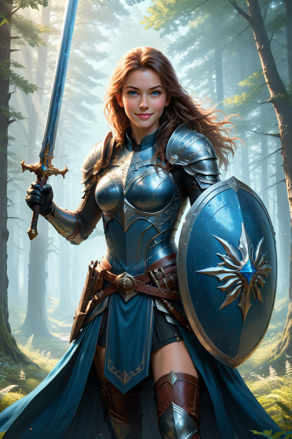 heroine,by Alena Aenami and Adam Hughes in the style of Mikko Lagerstedt,,  character, sword and shield <lora:sword_and_shield:0.45>  ,  <lora:more_art:0.35> <lora:RMSDXL_Enhance:0.50> <lora:RMSDXL_Creative:0.50> <lora:RMSDXL_Photo:0.50> <lora:RMSDXL_Darkness_Cinema:0.50> <lora:clothing_slider:1.50> <lora:great_lighting:1.50> <lora:aesthetic:1.50> <lora:looking_at_viewer:1.50> <lora:photorealistic_portrait_v2:0.25> <lora:attractive_v2:0.15> <lora:extremely_detailed_v2:0.25> <lora:add_detail:0.25> <lora:perfect_eyes:0.25> <lora:perfect_hands:0.50> <lora:midjourney:-0.15>
