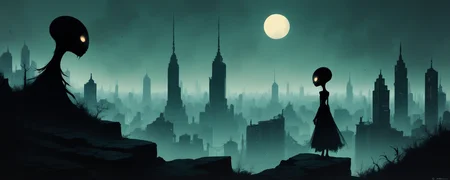 score_9, score_8_up, score_7_up, score_6_up, score_5_up, score_4_up, female alien species silhouette, cityscape, backlight, overcast, eerie nighttime <lora:ponys-dream:.9>