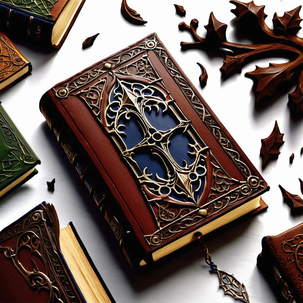 Spellbooks,   Embossing, Dreamwood (a fictional material),
