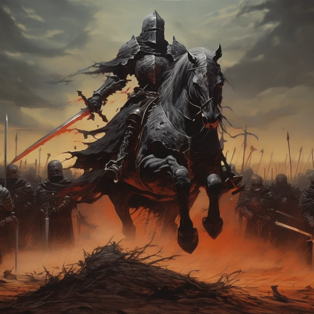abycrimviso knight on the battlefield <lora:abycrimviso:1>