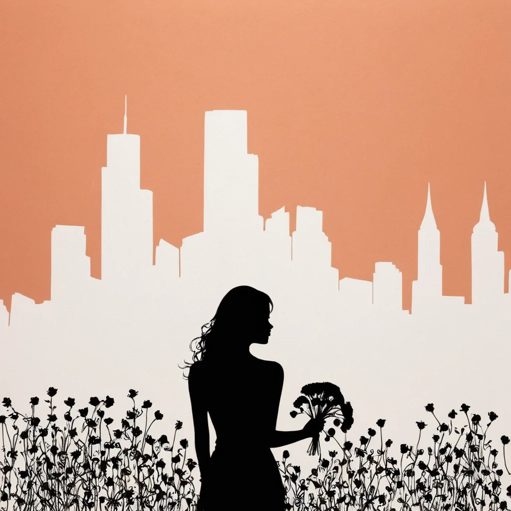 PStyl3, cityscape, negative space, abstract, woman, flowers <lora:Maximalist_Drawing_BW:0.8>