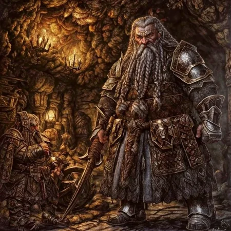(masterpiece:1.2), (best quality,:1.2), 8k, HDR, ultra detailed, ((photorealistic)), perfect anatomy, professional light, cinematic lighting, fashion photography, ambient lighting,<lora:detail_slider_v4:3>, OverallDetail, a dwarf, long beard, ((portrait shot)), wearing intricate armor, DwarAr, <lora:DwarvenArmor:0.8>, in an underground hall with a dwarven forge and furnace, fire, lava, smithy, DwaRe, <lora:DwarvenRealms-10:0.7>, in the style of Tolkien, Middle Earth, Moria, ((perfect hands)), epiCPhoto