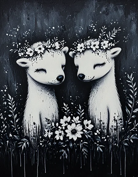 novuschroma69 dual dichotomy polar bears <lora:novuschroma64 style:1.4> novuschroma64 style <lora:novuschroma69 dual:1.35> <lora:sdxl_lightning_8step_lora:1>