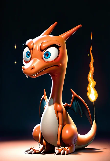 masterpiece, best quality, <lora:NightmareDex_IXL:0.8>, charizard, (3d:1.3), ,<lora:C3CitronNAI:1.3>,