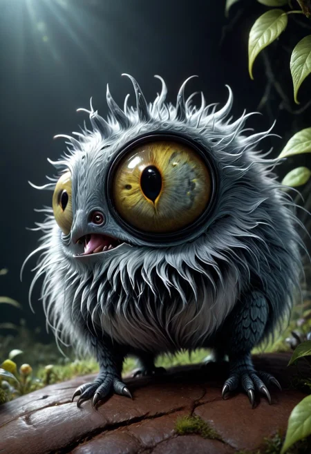 in the style of tim burton style depicting one strange and cute Animal very detailed, 4k, uhd masterpiece