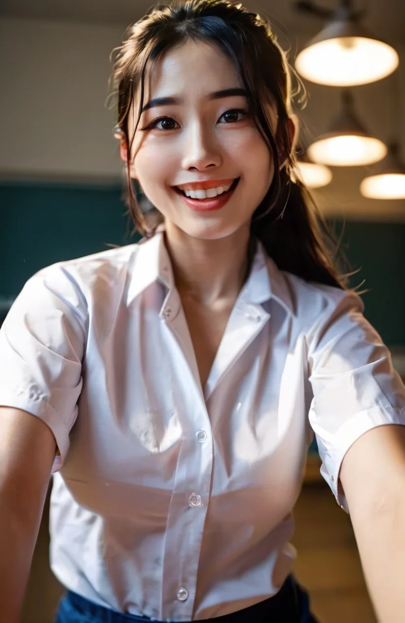 score_9,score_8_up,score_7_up,
photograph,realism,8k,best quality,perfect quality,real photo,highres,aesthetic photo,intricate detail,censored,realistic lighting,professional lighting,
asian woman,adult,hi-res skin texture,perfect face,perfect eyes,best eyes detail,
<lora:JCAI_MsiaSchlUnidim32:0.8>SchlUniinner,school uniform,whiteshirt,daylight,front view,photo,happy,