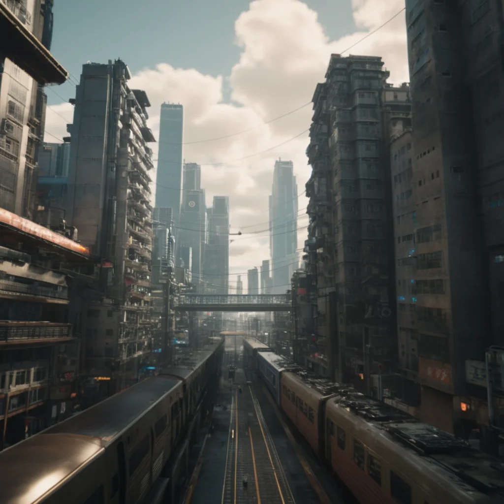 cinematic film still of  <lora:perfection style:0.3> perfection style
 <lora:Unreal Engine style:0.4> Unreal Engine style
 <lora:Ghost in the Shell style:0.8>
In Japanese manga cyberpunk city a train traveling through a city next to tall buildings,outdoors,sky,cloud,no humans,building,scenery,smoke,science fiction,city,cityscape,skyscraper , detailed, different, real, unique, cinematic, dramatic, concept art, filmic, perfect, high quality, Ghost in the Shell style, Masamune Shirow style, shallow depth of field, vignette, highly detailed, high budget, bokeh, cinemascope, moody, epic, gorgeous, film grain, grainy