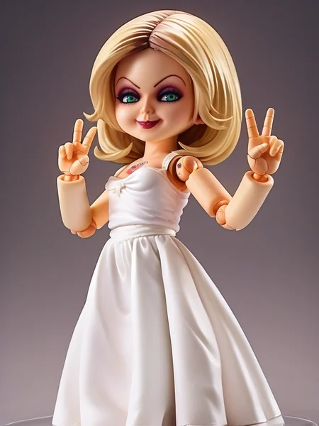 score_9, score_8_up, score_7_up, 1girl, looking at viewer, cowboy shot, dress lift, bare shoulders, naughty face, from below, dynamic pose, smile, cute, wide shot, simple background, cute pose, v, from side,
<lora:TifannyCMXLP_character:0.8>TiffanyXLP, blonde hair, green eyes, eyeshadow, makeup, white dress, long skirt, doll joints, cartoon, tattoo, <lora:Anime_Figure_P1:1> figure,,