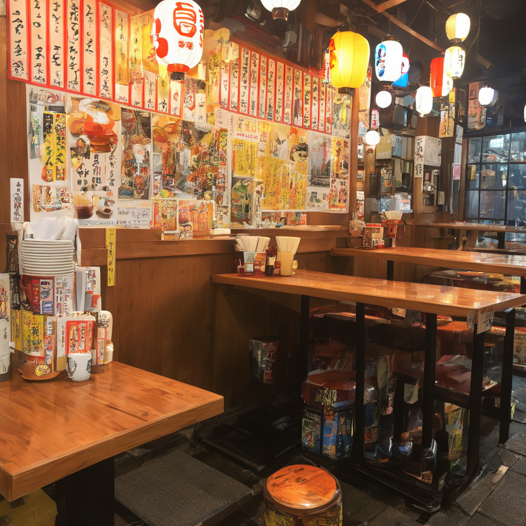 masterpiece, best quality, ultra-detailed, illustration,
sakaba, scenery, table, stool, chair, indoors, poster (object), night, window, cup, lamp, lantern, trash can, light, neon lights, japanese architecture, japan, realistic, photo background, photo (medium)
 <lora:taisyu_sakaba_SDXL_V2:1>