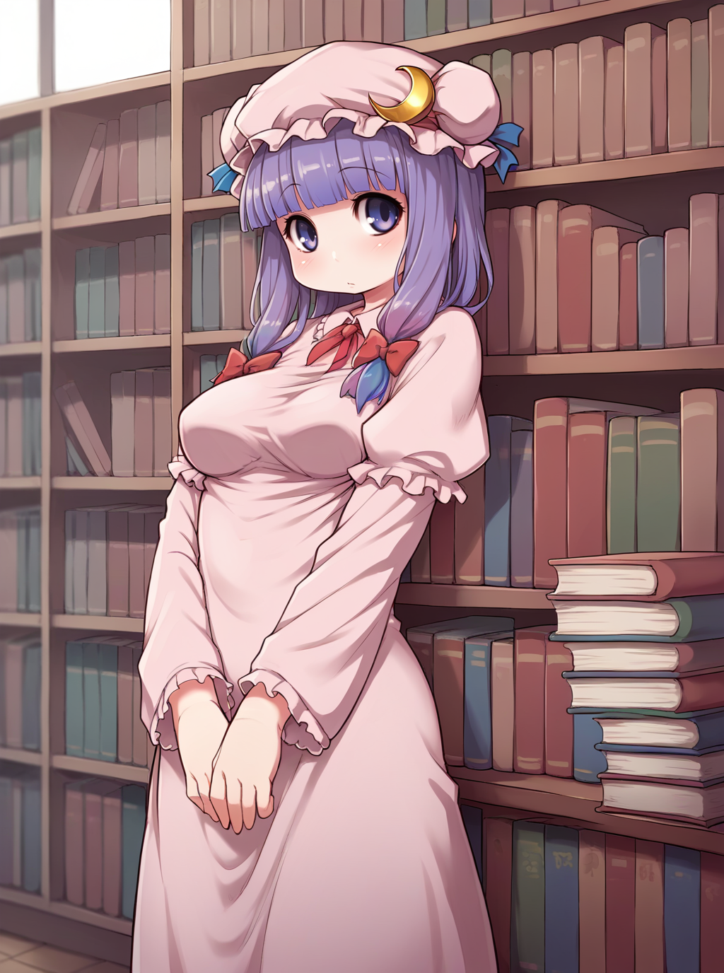 score_9, score_8_up, score_7_up, source_anime, solo, 1girl, patchouli knowledge, medium breasts, library, kionant, rating safe, <lora:kionant_PDXL-000002:1>