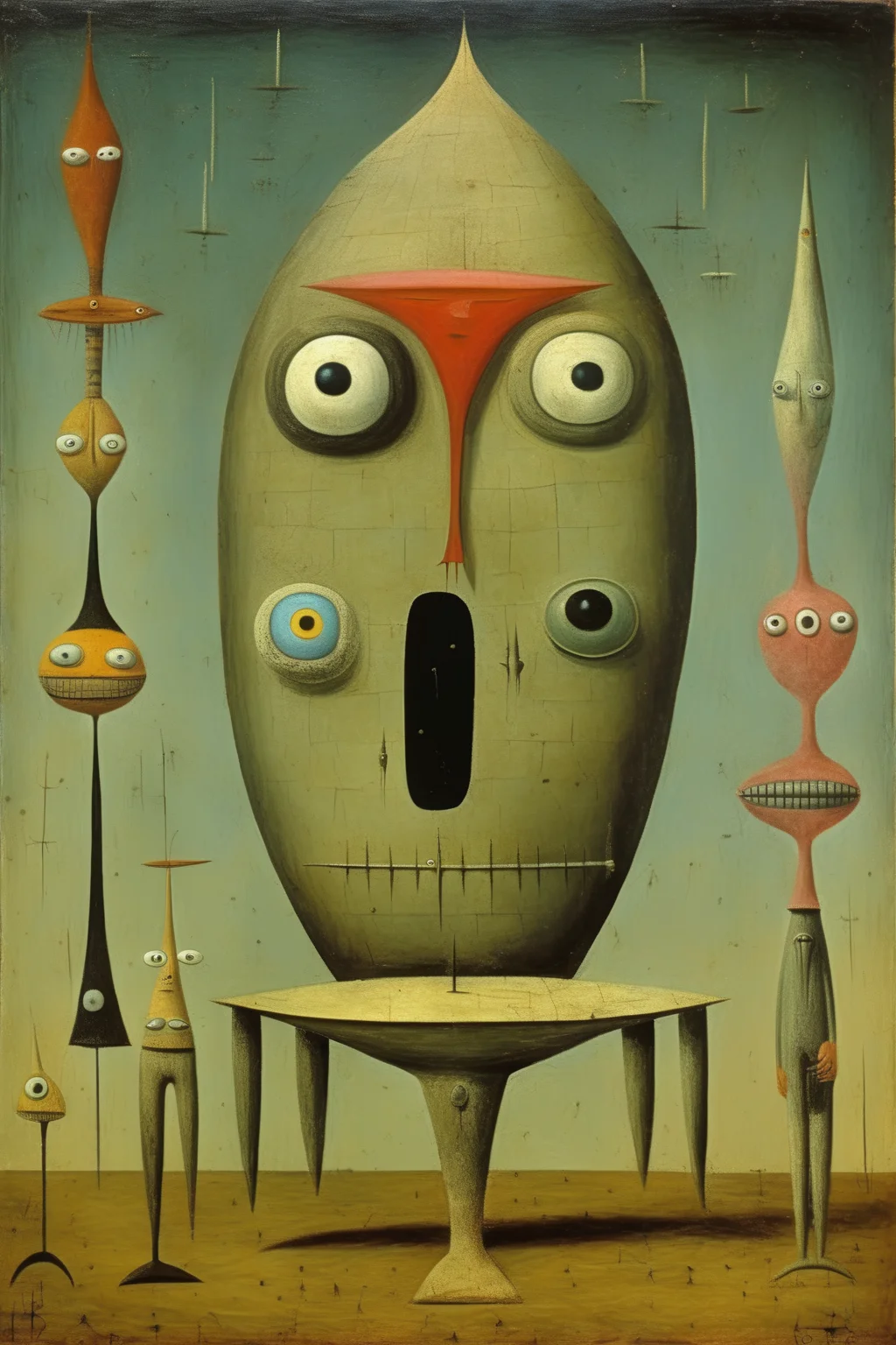 <lora:Victor Brauner Style:1>Victor Brauner Style - Victor Brauner Painting Innoculation Totemique