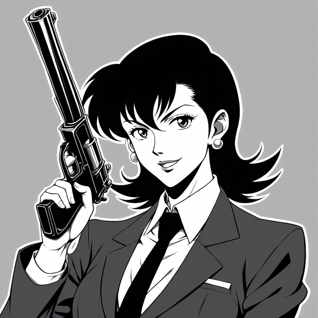 impactful paint of classic anime cartoon of Lupin III with a gun   <lora:Classic_Anime_Style:1>,    highly detailed,   8k,   sharp,  professional, clear,   high contrast, high saturated, , vivid deep blacks, crystal clear