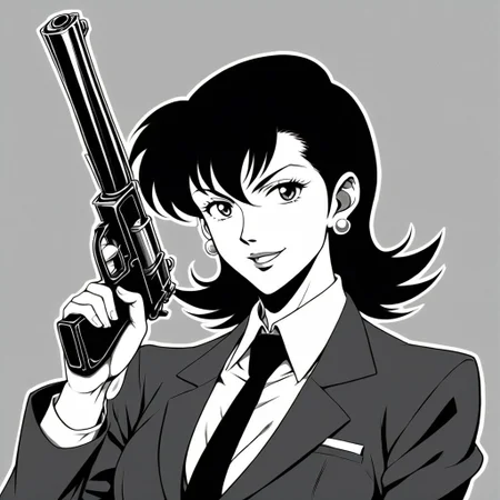 impactful paint of classic anime cartoon of Lupin III with a gun   <lora:Classic_Anime_Style:1>,    highly detailed,   8k,   sharp,  professional, clear,   high contrast, high saturated, , vivid deep blacks, crystal clear
