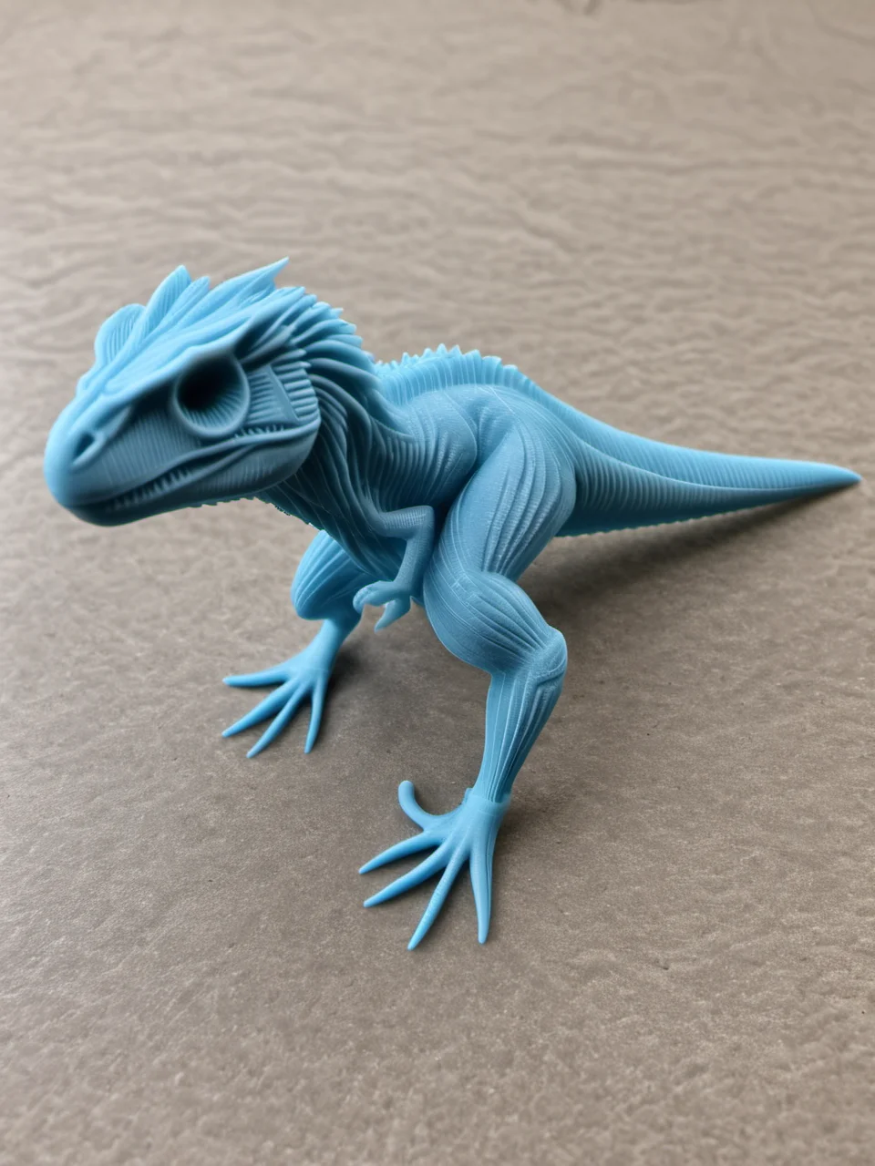 3D printed, print grooves, pla filament, <lora:3D_Printed_SDXL:1> raptor