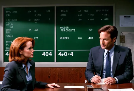 Mulder and Scully investigate a '404', 404 Sign BREAK 404