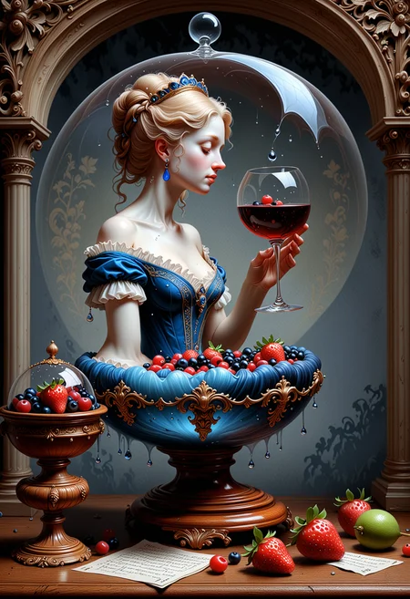 bagatelle
[bag-uh-tel]
noun
something of little value or importance; a trifle.
More about bagatelle
First recorded in 1630â40.
Comes via French from the Italian word bagat(t)ella, related to bagatt(a), meaning âsmall possession.â
Bagatt(a) was perhaps a derivative of bag(a), âberryâ and the diminutive suffixes âatt(a) and âella, from Latin âilla.
EXAMPLES OF BAGATELLE
In their relationship, they cherished even the simplest moments together, considering them not as mere bagatelles but as precious memories.
Despite her great achievements, she was always humble, viewing her success in the online dictionary industry as a bagatelle in the grand scheme of things.
(digital art oil painting, ink), (Use Dream Diffusion Secret Prompt) <lora:ral-rndrps-sdxl:0.555> <lora:detailed_notrigger:0.777> <lora:DetailedEyes_V3:0.888> <lora:luxart:0.999>