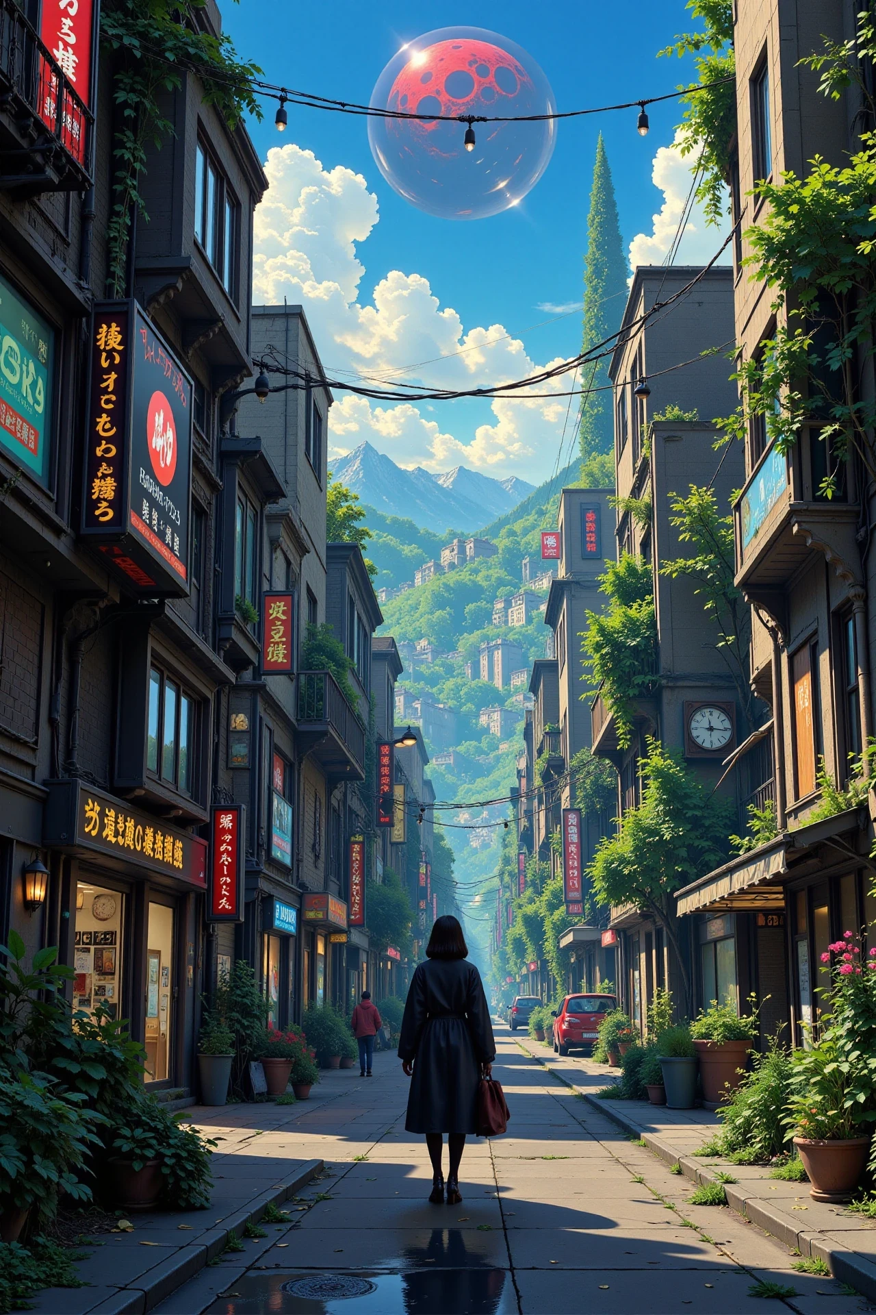 a cyberpunk futuristic street beautiful  landscape, morning, woman, very intricate, very detailed, sharp, bright, colorful, <lora:Hand v2:0.5> <lora:Anti-Blur:1><lora:Insane Detail Slider:0.25>  <lora:flux.1_lora_flyway_Epic-detail_v2:0.3> <lora:fluxenhancer:0.25> <lora:Anime_style:0.6> anime style
