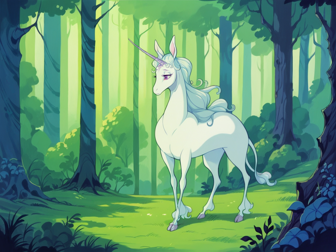 score_9, score_8_up, score_7_up, score_6_up, score_5_up,  <lora:TLUXLP:1> tlu, no humans, unicorn, forest