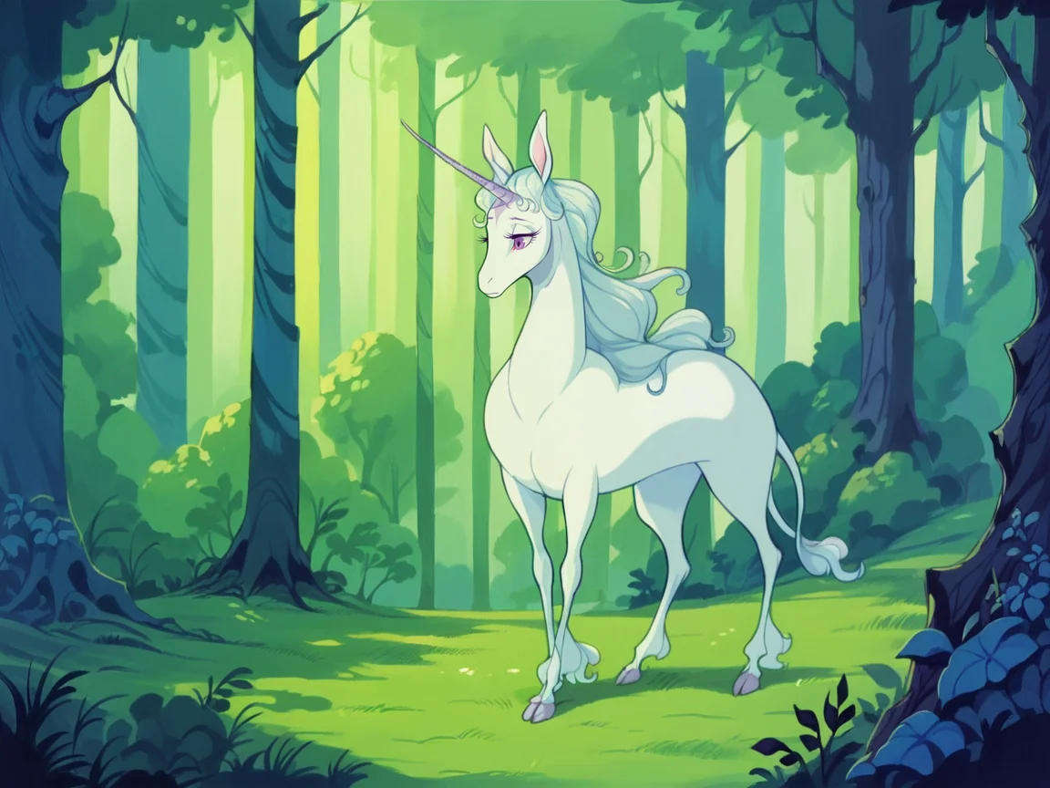 score_9, score_8_up, score_7_up, score_6_up, score_5_up, <lora:TLUXLP:1> tlu, no humans, unicorn, forest