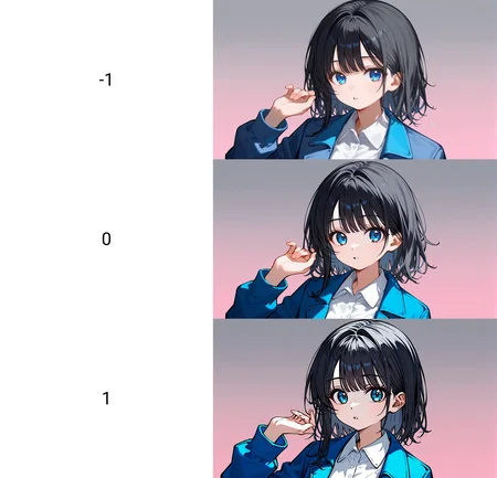 1girl,
rating safe, solo, long sleeves, looking at viewer, parted lips, sidelocks, pink background, blue eyes, jacket, black hair, grey background, gradient background, hand up, white shirt, collared shirt, shirt, blue jacket, upper body
<lora:pony-lineart_adjust-mki:-1>