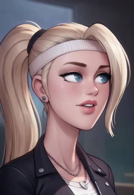 score_9, score_8_up, score_7_up, score_6_up, PRSNL_3_1, uncensored, pupils black dots, lips,
upper body,
MKSonya, 1girl, blonde hair, ponytail, blue eyes, long hair