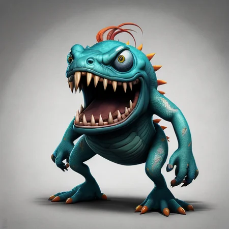 Fantz cartoon monster design, snake, ultra detailed, random colors, <lora:Small_Mostersv2:0.8>