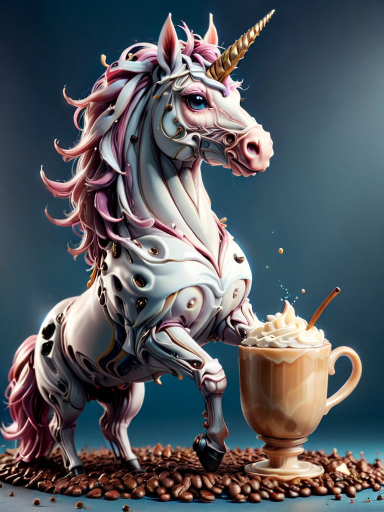 cofzee, a unicorn with coffee beans <lora:cofzee:1>