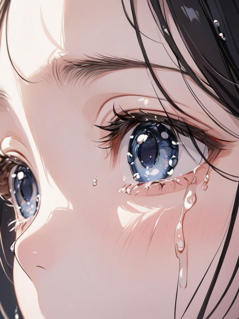 masterpiece,ultra-detailed,best quality,8K,illustration,cute face,clean skin ,shiny hair,girl,ultra-detailed-eyes,simple background, <lora:add-detail-xl:1>  <lora:tears_XL_V1.0:0.8> tears,crying