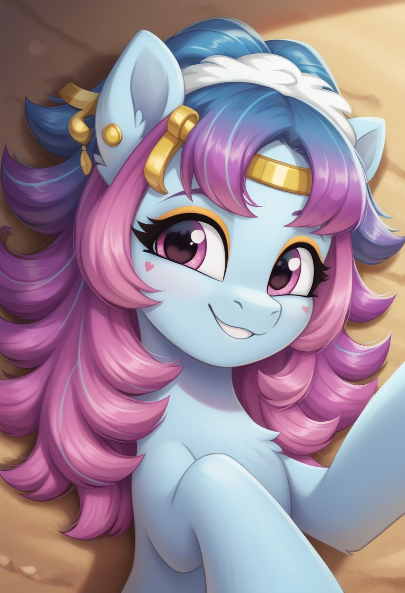 score_9, score_8_up, score_7_up, score_6_up, score_5_up, score_4_up, my little pony, (((naked))), <lora:odessa_evensong:0.7>odessa evensong,pony, Light blue body, tail and mane, long and voluminous, gradient, purple to deeper blue, with curls embedded in the strands
1girl, ((solo)), (sexy), beautiful, detailed, (detailed cute pony face), detailed eyes, detailed fur, detailed hooves, beautiful, vector, flat colors, (beautiful long eyelashes), (beautiful hooves), ((coastal town background)), colorful background, (looking at you, looking at viewer:1.5), selfie, smiling, one eye closed, ((close-up)), high angle
<lora:Wholesome_MLP-v1.0:1> <lora:OtherStyle_01:1>