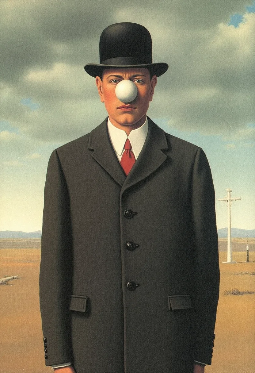 yfg-magritte Strange detailed painting with the thema.