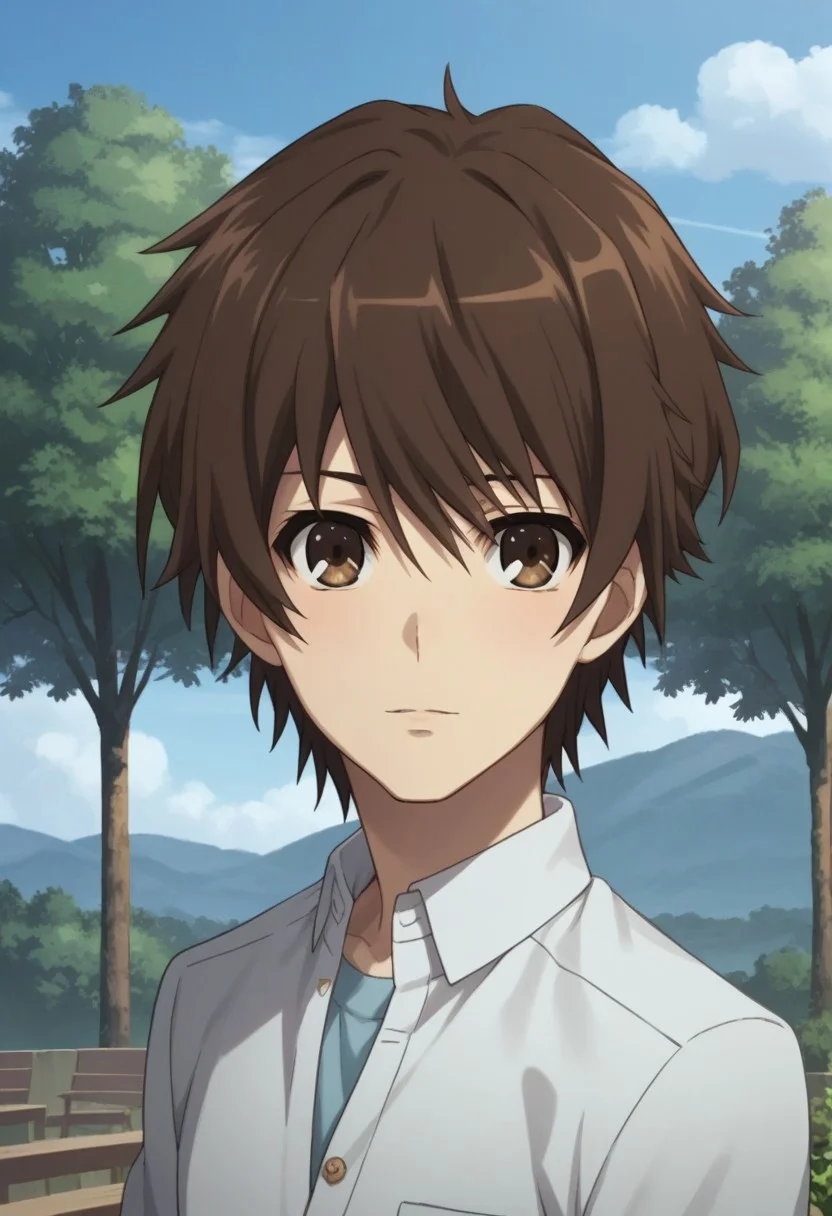 score_9, score_8_up, score_7_up, source_anime, highly detailed,
koichi, 1boy, solo, male focus, school uniform, gakuran, brown hair, brown eyes, upper body, standing, pants
looking at viewer black pants,
outdoor, sky, tree