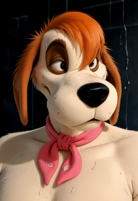 score_9, score_8_up, score_7_up, source:furry, dynamic lighting, detailed background, nature background, anthro, furry, detailed eyes. detailed face, furry male, headshot, solo,
BREAK
Mealy_Potatoes, anthro dog, furry male, cartoon dog, beige fur, orange spots, orange hair, black eyes, black nose, orange ears, long ears, animal ears, floppy ears, long hair, hair covering one eye, pink kerchief,
BREAK
male, musk, hyper muscle, sweat, sweaty, musk clouds, hyper muscular, hairy, Sweaty armpit
<lora:add-detail-xl:1.5>