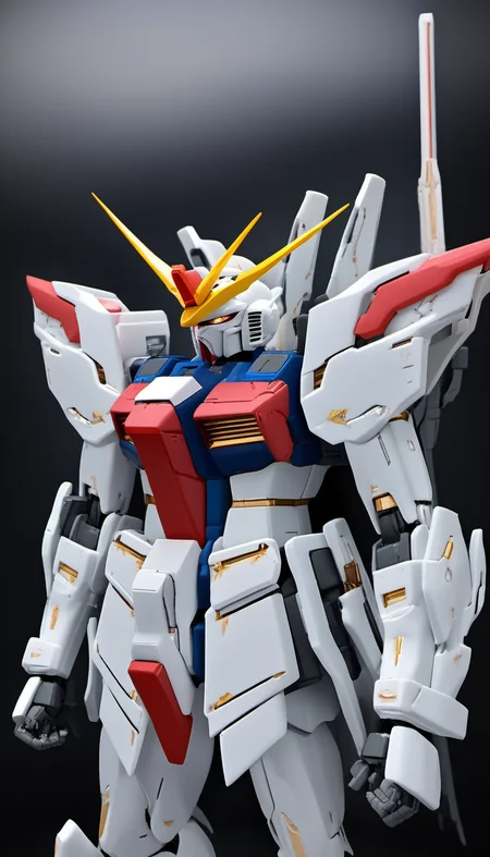 (gundam:0.8), glowing eyes,( full body:1.5), highly detailed, (military parts:1.5), (heroic parts:1.0), mechanical parts, robot joints, <lora:srdxl_v1bx:0.8>