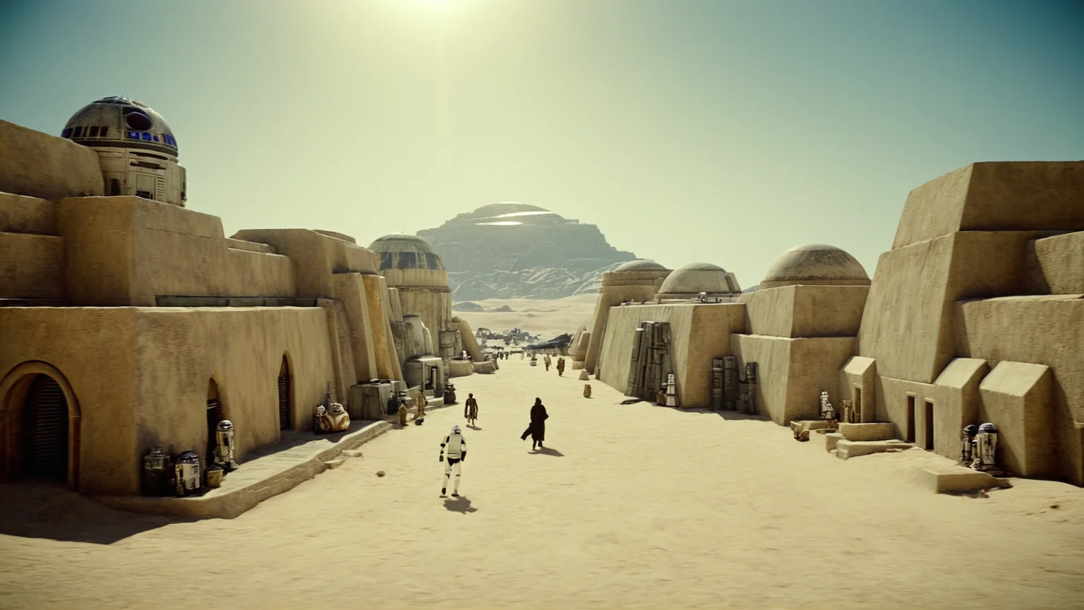 cinematic film still of <lora:star wars style:0.2>
<lora:detailed:0.4> detailed
<lora:perfection style:0.4> perfect
<lora:PerfectEyesXL:0.5>
<lora:Chiaroscuro Lighting Style:0.3>
<lora:Mos Eisley:0.9>
Mos Eisley a star wars battlefront ii scene with a giant building,in star wars style,outdoors,sky,day,no humans,ground vehicle,building,scenery,motor vehicle,mountain,city,cityscape,landscape,desert, shallow depth of field, vignette, highly detailed, high budget, bokeh, cinemascope, moody, epic, gorgeous, film grain, grainy