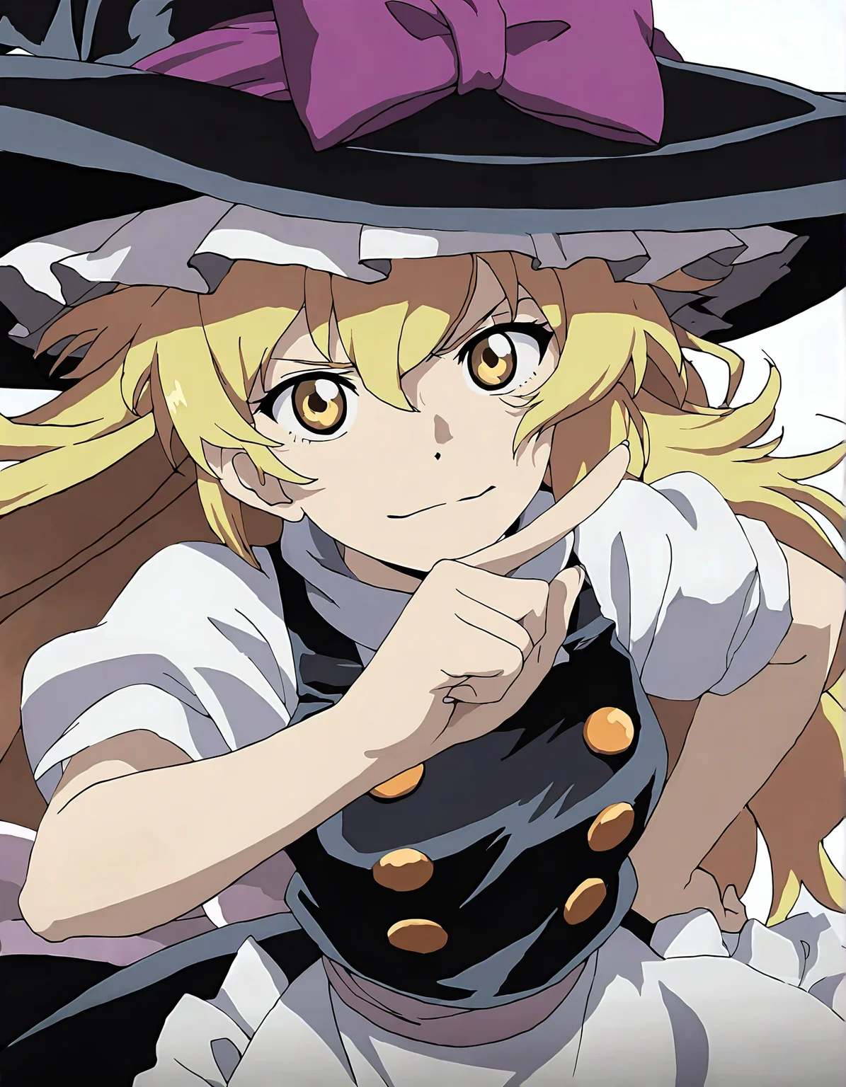 memoriesofphantasm, 1girl, solo, kirisame marisa,
very awa, masterpiece, best quality, year 2024, newest, highres, absurdres, <lora:memories-of-phantasm-style-noobai-vpred10-logit:1>