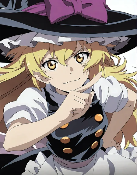 memoriesofphantasm, 1girl, solo, kirisame marisa,
very awa, masterpiece, best quality, year 2024, newest, highres, absurdres, <lora:memories-of-phantasm-style-noobai-vpred10-logit:1>