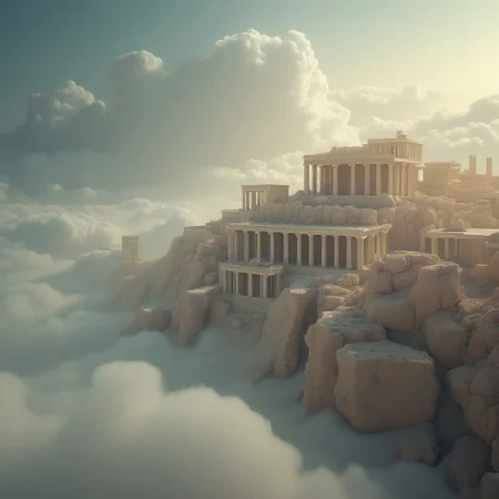 the most realistic, photorealistic photo ever taken [(an ancient greek mythological city:1.5) in the clouds,a dream world shifting landscapes, and ethereal creatures, Captured with a Hasselblad X2D 100C and an 80mm f/1.9 lens, hyper-realistic textures, soft studio lighting, elegant shadows, styled for a Vogue beauty editorial, incredible realism, creamy bokeh, ultra-detailed textures, perfect lighting],