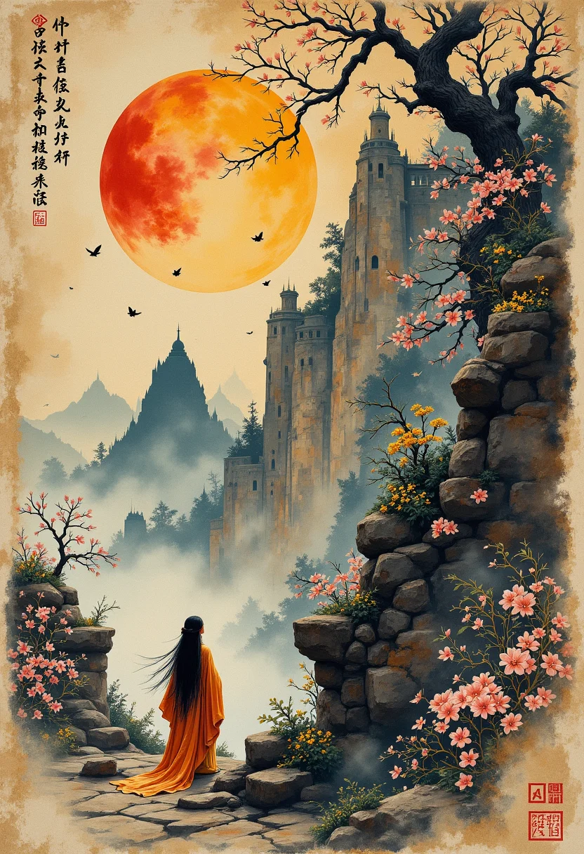 aidmafluxpro1.1,
A masterpiece of (a world of time-traveling calligraphy and painting) style created by the collaboration of Tamara de Lempicka and Yoshiaki Kawajiri.,HD32K,hyperdetailed,best quality,