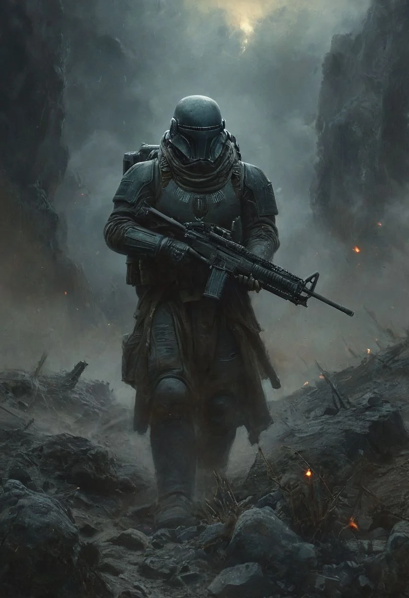 <lora:Dark-Fantasy_YOZ:1>((masterpiece, best quality, high quality, highres, ultra-detailed)), space marines solders ,space marines soldiers using a machine gun,, oil on canvas, , (best quality, high resolution, extreme detail, outstanding composition, masterpiece:1.4), award winning, Gigginox, digital artwork by Beksinski, extremely detailed, dark, chiaroscuro, low-key,in the style of Kelly Slater ,style by Kelly Slater,closeup,digital artwork by Beksinski, style of Kelly Slate<lora:Dark-Fantasy_YOZ:1>