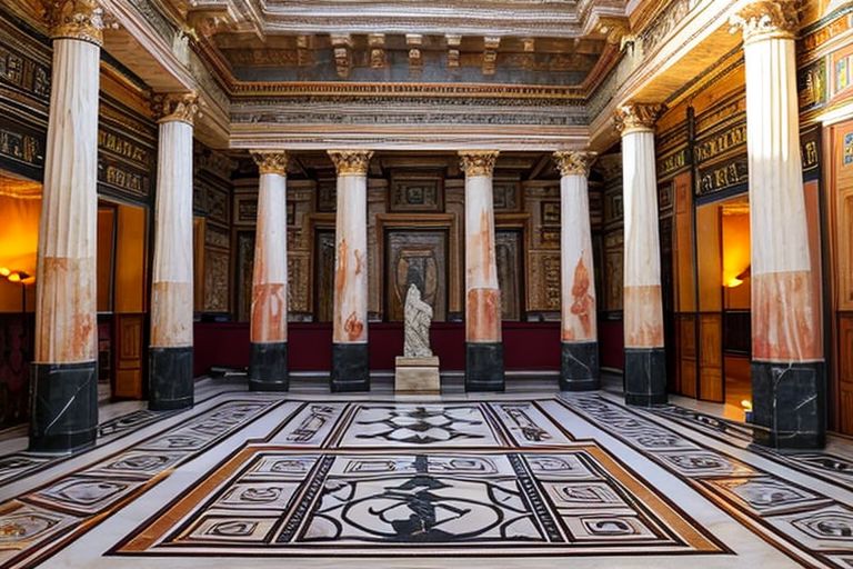(masterpiece:1.2), (best quality,:1.2), 8k, HDR, ultra detailed, ((photorealistic)), professional light, cinematic lighting, fashion photography, ambient lighting, face lighting, <lora:detail_slider_v4:1>, Fantasy picture, OverallDetail, large ancient room with a marble table, and with a statue on the floor in the middle, RomInt, <lora:RomanInterior-10:1>, epiCPhoto