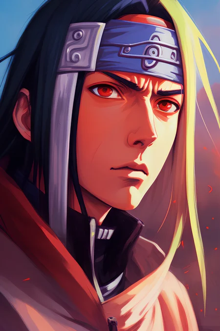 close portrait, ItachiUchiha, art by Antonio J. Manzanedo, art by Alena Aenami