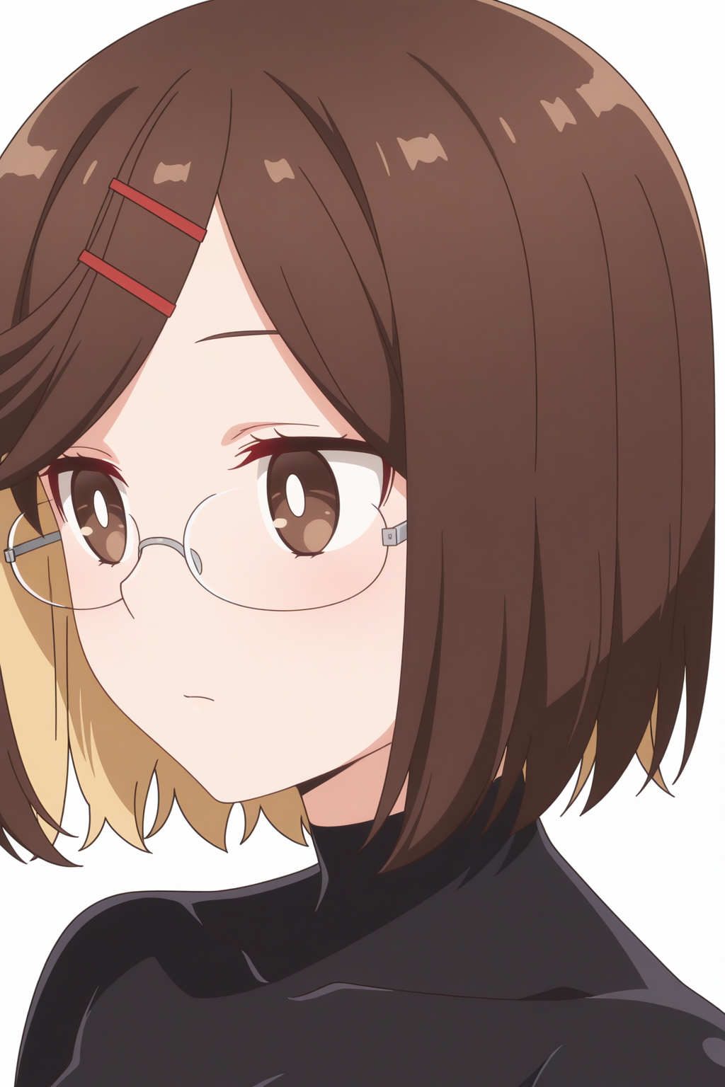 anime coloring, newest, masterpiece, Konoha Koga, black bodysuit, glasses  <lora:Ninja_to_Koroshiya_no_Futarigurashi_-_Konoha_Koga-_-illustrious:0.8>