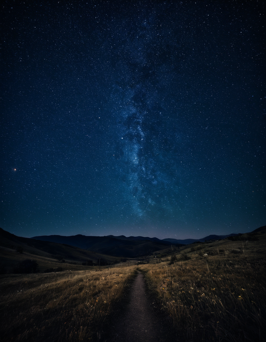 galaxylora, landscape, night, starry sky
