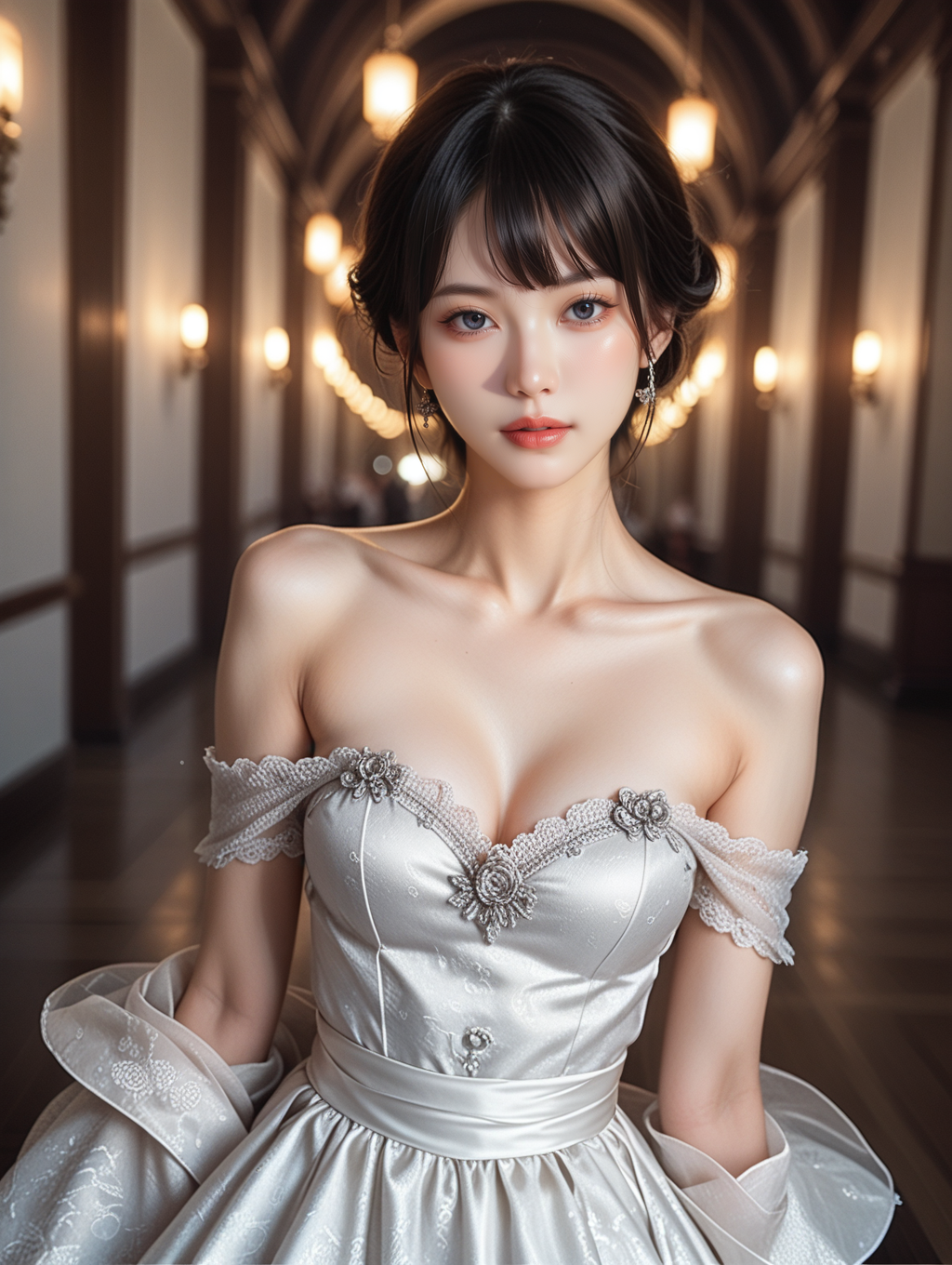 score_9, score_8_up, score_7_up,
1girl, supermodel, Japanese beauties, idol, innocence, mysterious, detailed beautiful face, Gothic detailed dress, elegance, graceful, stylish, strapless, off shoulder, bare shoulders, collarbone, looking at viewer, elegant pose, dynamic angle, perfect composition, perspective, break LUT, cinematic, highly detailed, extremely detailed, intricate details, fine texture, crisp detail, crisp edges, high contrast, subtle shadows, complex shading, sharp focus, depth of field, Volumetric lighting, professional lighting, film lighting, concept art, film grain, bokeh,