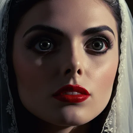 cinematic film still of  <lora:perfect sclera eye style v2:0.5> very big eyes 
 <lora:Female Vampire 2:0.5>
closeup, 15th-century 1897 a vampire woman with a creepy look on her face staring at camera with vampire fangs and vampire reflecting eyes and red lips Kodak Eastman EXR 50D 5245, EXR 500T 5296 Cinematic Film in a scene from the brides of dracula style, shallow depth of field, vignette, highly detailed, high budget, bokeh, cinemascope, moody, epic, gorgeous, film grain, grainy