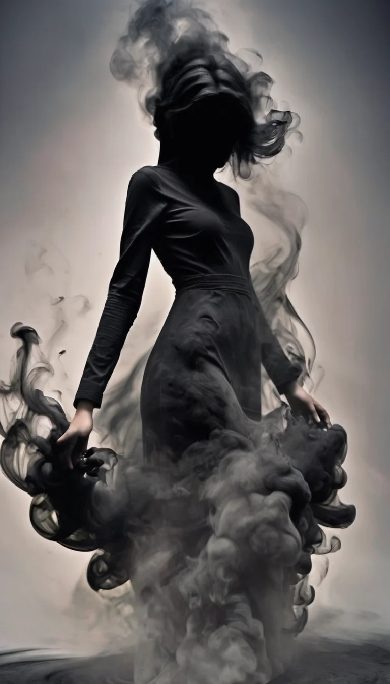 (a girl made of black smoke),dynamic vision,<lora:xl-shanbailing-1126darkness黿:1>,bailing_darkness,black smoke,