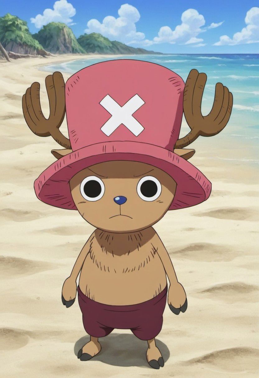 Tony Tony Chopper Serious in the beach